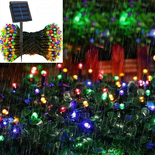 LED Outdoor Led Solar String Lights Fairy Light Solar Powered Garland Lights 8 Mode Garden Wedding Decoration Waterproof