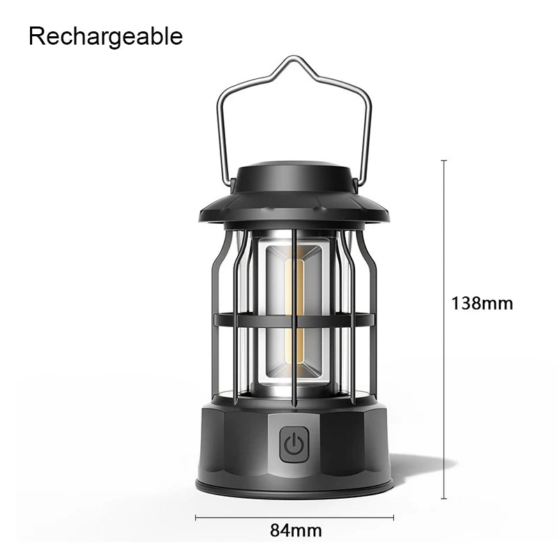 Portable Outdoor Camping Light Rechargeable Led  Table Lamp 1200mAh Tent Handheld Horse Retro Lantern Lighting Led Camping Lamp