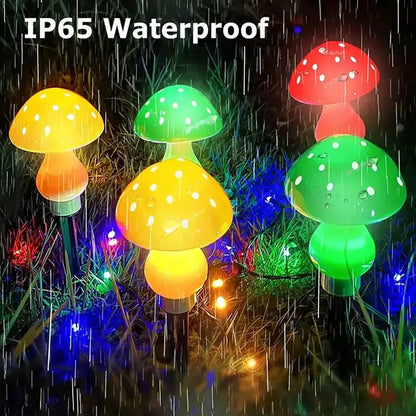 Solar Cute Mushroom String Light 8 Mode Lighting Effect Outdoor Waterproof Courtyard Garden Lawn Christmas Decor Landscape Light