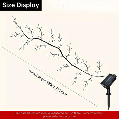 1PC 96LEDs Solar Willow Vine Lights,DIY Outdoor Waterproof String Lights,Wall Lamps For Garden,Porch,Shop,Terrace,Pathway Decor