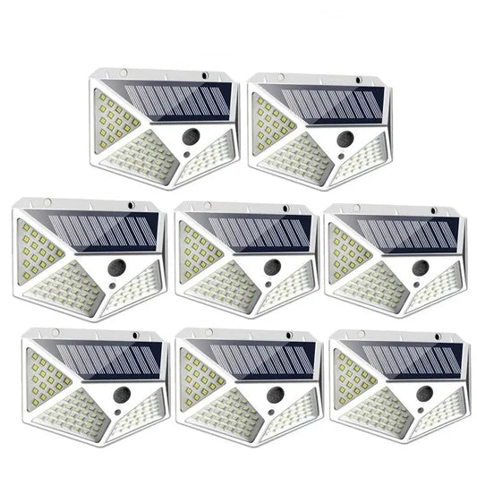 1PC Solar Light Outdoor 100 LED Wall Lamp PIR Motion Sensor Lamp Waterproof Stairs Lights for Courtyard Garden Street Decoration