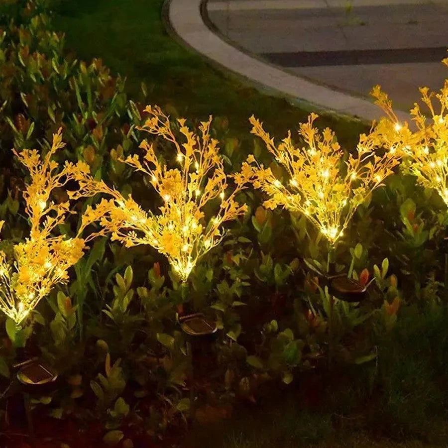 LED Solar Rapeseed Flower Garden Light Solar Lawn Plug in Light Lawn Light Yard Decoration Path Lighting Decor Solar Power Light