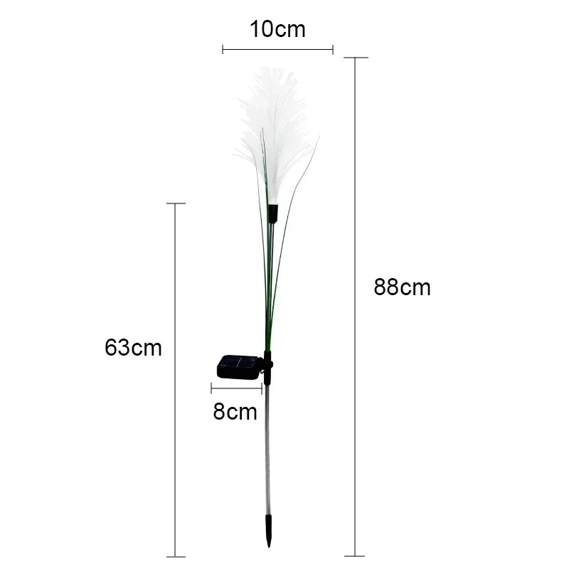 LED Solar Garden Reed Lamp Outdoor Waterproof Lawn Light Yard Christmas Decoration Path Lighting Decor Solar Power Light