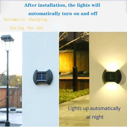 LED Solar Outdoors Lamp Outdoor Garden Waterproof Solar Light For Fence Lighting Wall Courtyard Decor Solar Powere Wall Light  ﻿