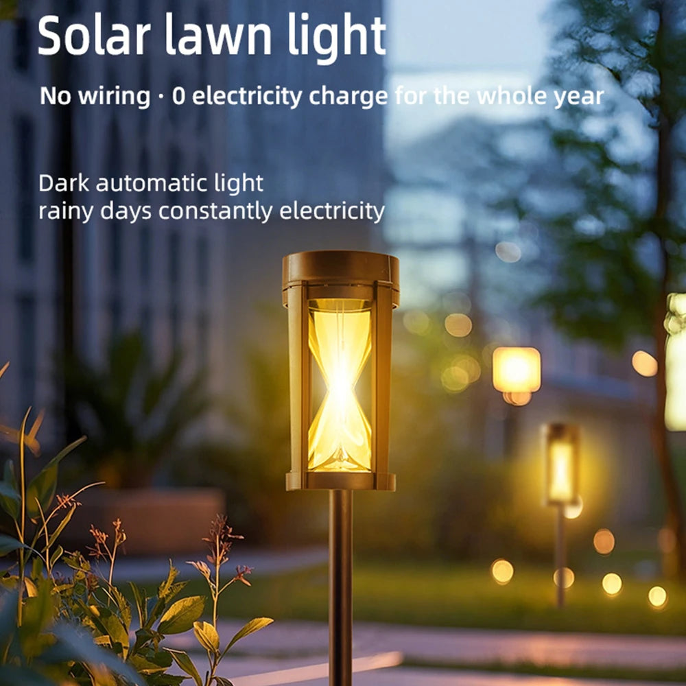 Solar Retro Simulation Hourglass Night Lights Home Office Courtyard Street Decoration Unique Gift Camping Site Atmosphere Lights