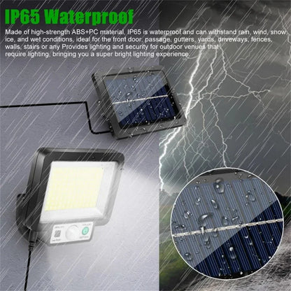 LED Solar Split Wall Lamp Outdoor IP65 Waterproof Motion Sensor 3 Mode 117 COB Solar Power Light for Garden Security Wall Light