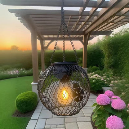 Solar Lantern Outdoor Waterproof, 1/2Pack Upgraded Metal Hanging Light Lanterns, Brighter Auto On/Off Yard Patio Pathway Porch