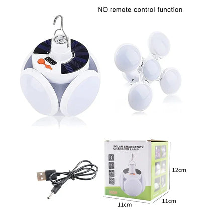 Solar Camping Lamp 5 Modes SOS Waterproof USB Rechargeable Energy LED Remote Control Foldable Lantern Portable Emergency Lamp