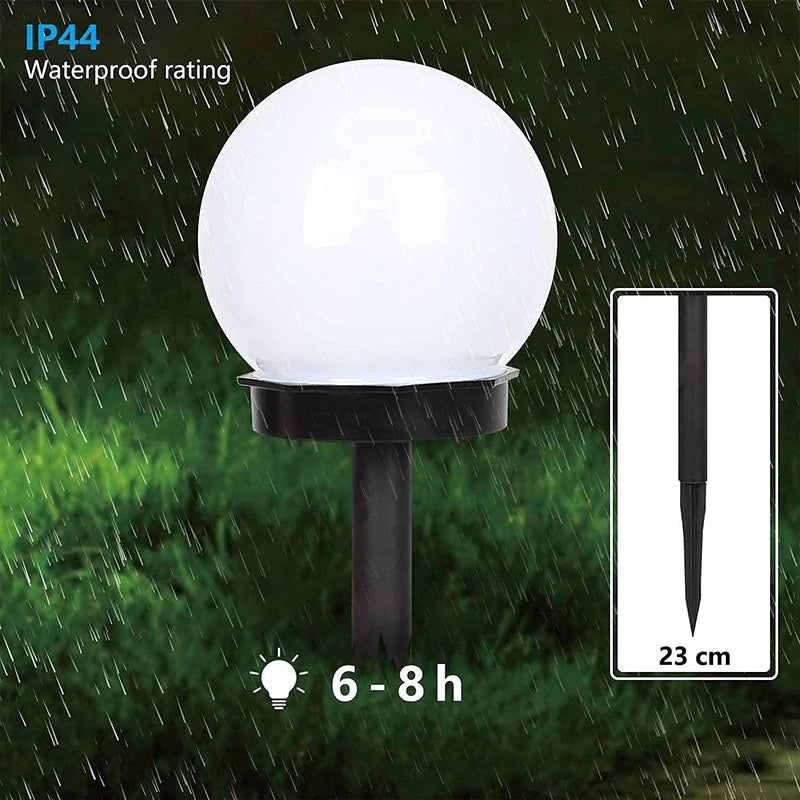 Solar Lights for Outdoor Sphere, Pack of 6 LED Garden Light, Waterproof Lamp, for Patio, Walkways, Yard, Garden Decoration