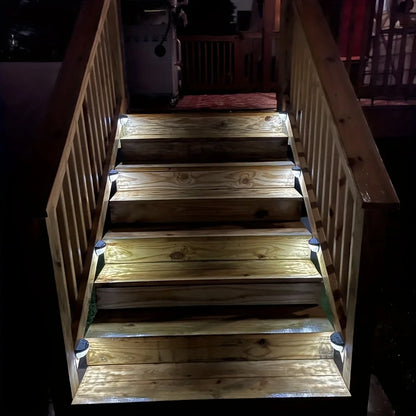 6PCs 6LED Solar Staircase Lights Waterproof Wall Lights Balcony Garden Steps Night Light for Outdoor Garden Boundary Patio Light