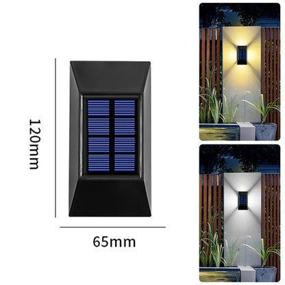 1/2//6pcs  LED Solar Wall Lamp Garden Outdoor Waterproof Four Sides Glowing Light Staircase Balcony Lighting Solar Wall Lights