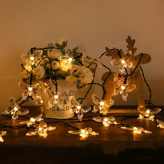 Solar Powered Butterfly String Light Outdoor Fairy Lights with 8 Modes Waterproof Solar Powered for Patio Yard Christmas Decor