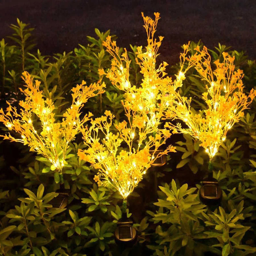 LED Solar Rapeseed Flower Garden Light Solar Lawn Plug in Light Lawn Light Yard Decoration Path Lighting Decor Solar Power Light