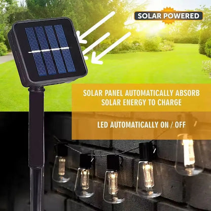 1PC Solar Bulbs String Lights,Outdoor Waterproof Fairy Lights,Garden,Terrace,Balcony,Camping,Party Retro Decoration Garden Lamps