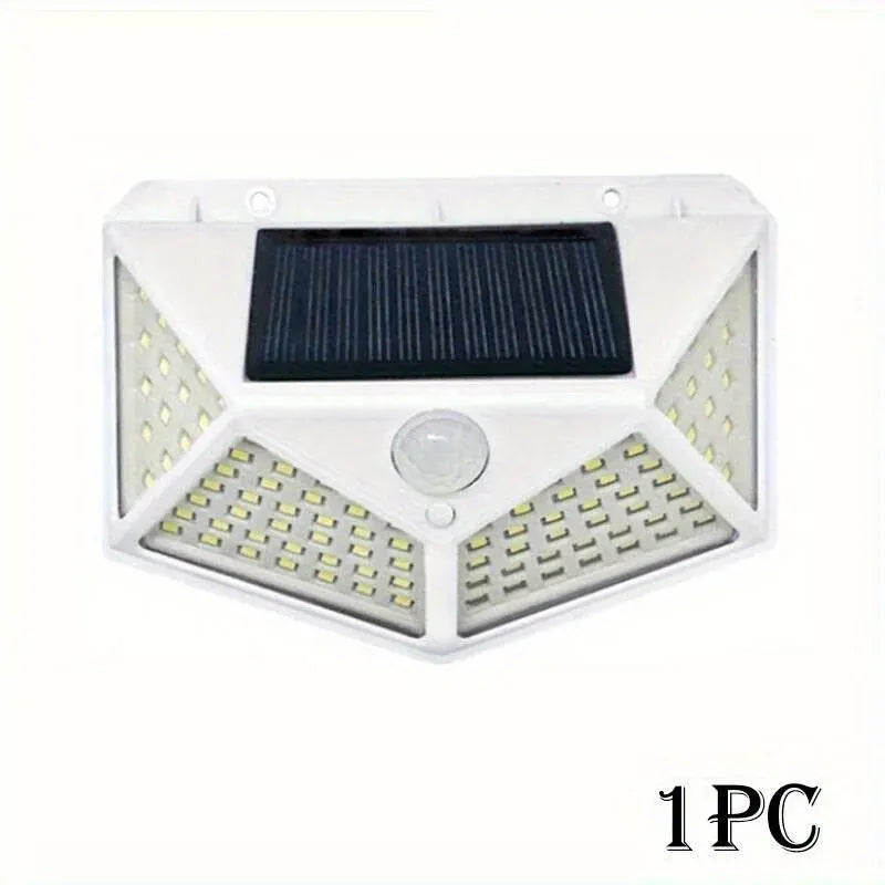1PC Solar Light Outdoor 100 LED Wall Lamp PIR Motion Sensor Lamp Waterproof Stairs Lights for Courtyard Garden Street Decoration