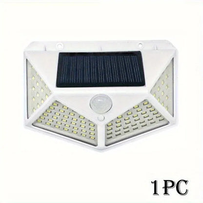 1PC Solar Light Outdoor 100 LED Wall Lamp PIR Motion Sensor Lamp Waterproof Stairs Lights for Courtyard Garden Street Decoration