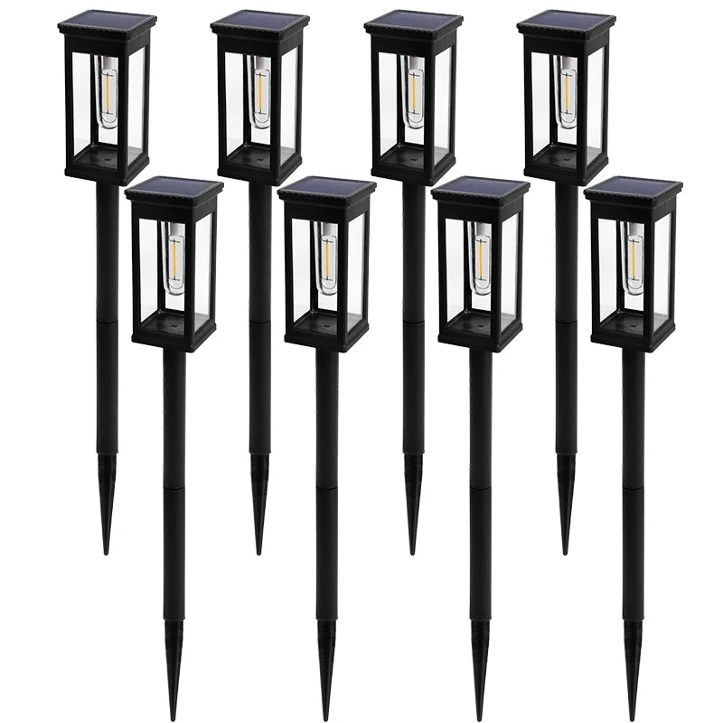 Outdoor Solar Aisle Lights 8 Pack Garden Waterproof Auto On/Off for Lawn Terrace Walkway Driveway Decoration Landscape Lighting