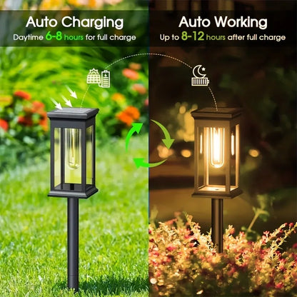 IP65 Waterproof Solar Lights 2/4/6/8 Pcs Outdoor Pathway Lights LED Garden Lighting for Patio Villa Yard Landscape Decoration