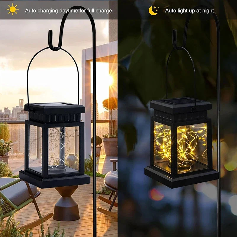Solar Garden Lantern, Waterproof Outdoor Table Lamp, LED Decorative Hanging Lights For Patio, Yard, Landscape