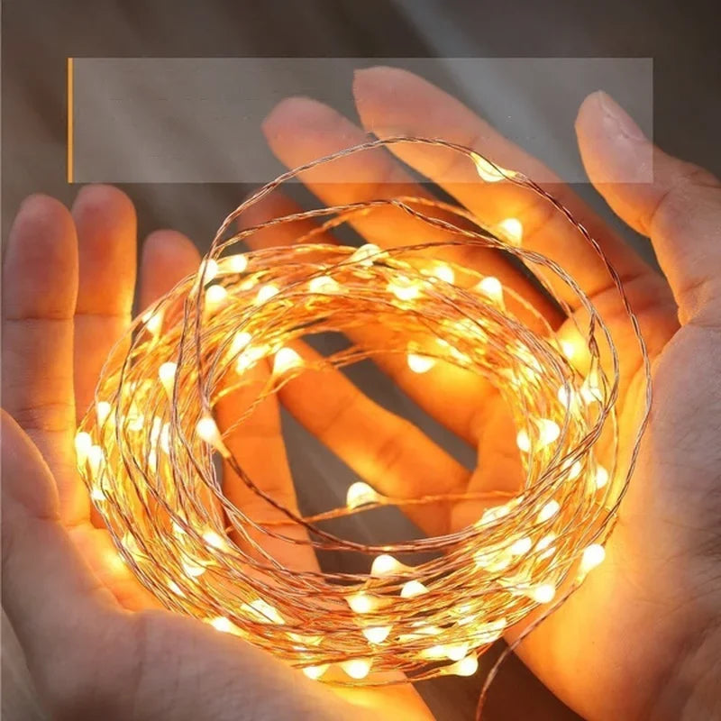 LED String Lights Copper Wire Fairy Lights Outdoor Waterproof USB Garland Lamp Christmas Wedding Party Decoration  String Lamp