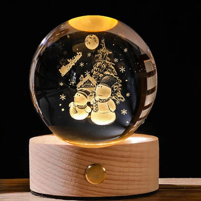 LED Crystal Ball Decoration Astronomy Solar System Planets Moon Astronaut Glass Globe Home Decorations Christmas Birthday Gifts