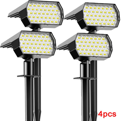 Solar 74 LED Lawn Light 1500mAh 3 Color Temperature Option, with Light Sensor for Uplighting Trees Statues 2/4/6pcs Solar Lamp