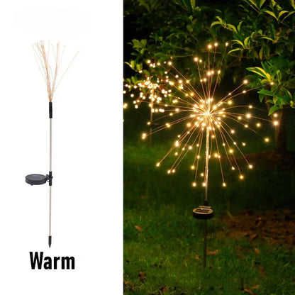 60 LED Solar Power Firework Lights Garden Decoration Fairy Lights Waterproof Outdoor Dandelion Lawn Lamp for Patio Garden Decor