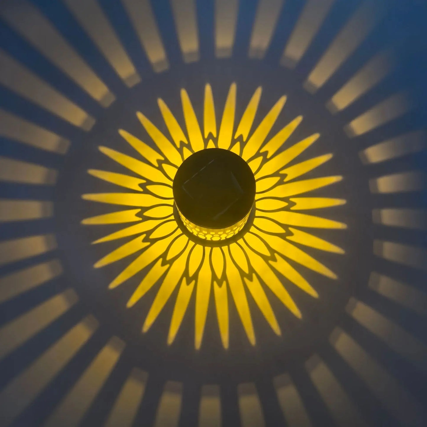 Solar Mandala Sunflower Wall Light with LED Bulbs Waterproof Outdoor Pendant for Garden and Courtyard Decoration