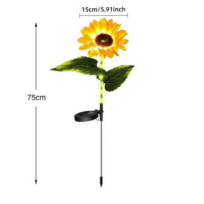 1/3 Head LED Solar Light Sunflower Outdoor Waterproof Garden Lawn Wedding Christmas Party Decoration Solar Powered Garland Light