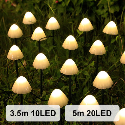 Mushroom Solar Lights Solar Powered Walkway Outdoor Waterproof Street Light Yard Stake Landscape String Led Pathway Patio Ground
