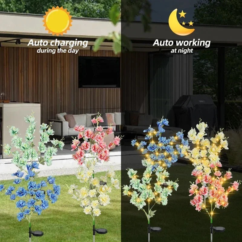 Solar Lights Outdoor Decorative Solar Garden Lights Rose Flower Lawn Lamp for Yard Patio Garden Decor 8 Modes