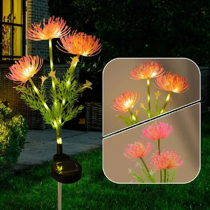 2PCS Solar Bian Flower LED Garden Lights,Waterproof Outdoor Lawn Lamp,Landscape Decoration for Villa,Balcony,Courtyard,Garden