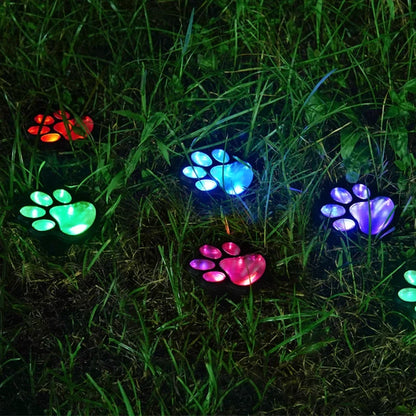 3pcs Solar Powered Dog Paw Print Lights Outdoor Waterproof Gifts for Pet Lovers for Garden Patio Yard Walkway Driveway Decor