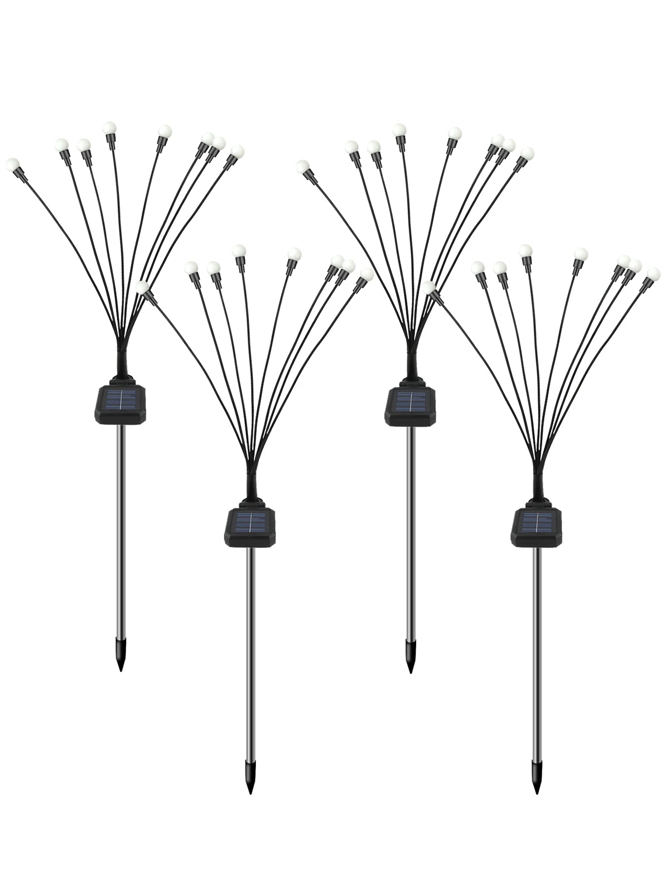 1/2 PCS Solar Garden Firefly Lights Outdoor Waterproof Starburst Swing Decorative Lamps for Path Yard Patio Pathway Landscape