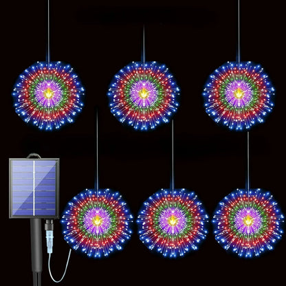 Solar Hanging Type Firework Lights 360/450/540 LEDs 8 Modes Copper Wire Hanging Fairy Lights for Yard Patio Tent Party Xmas