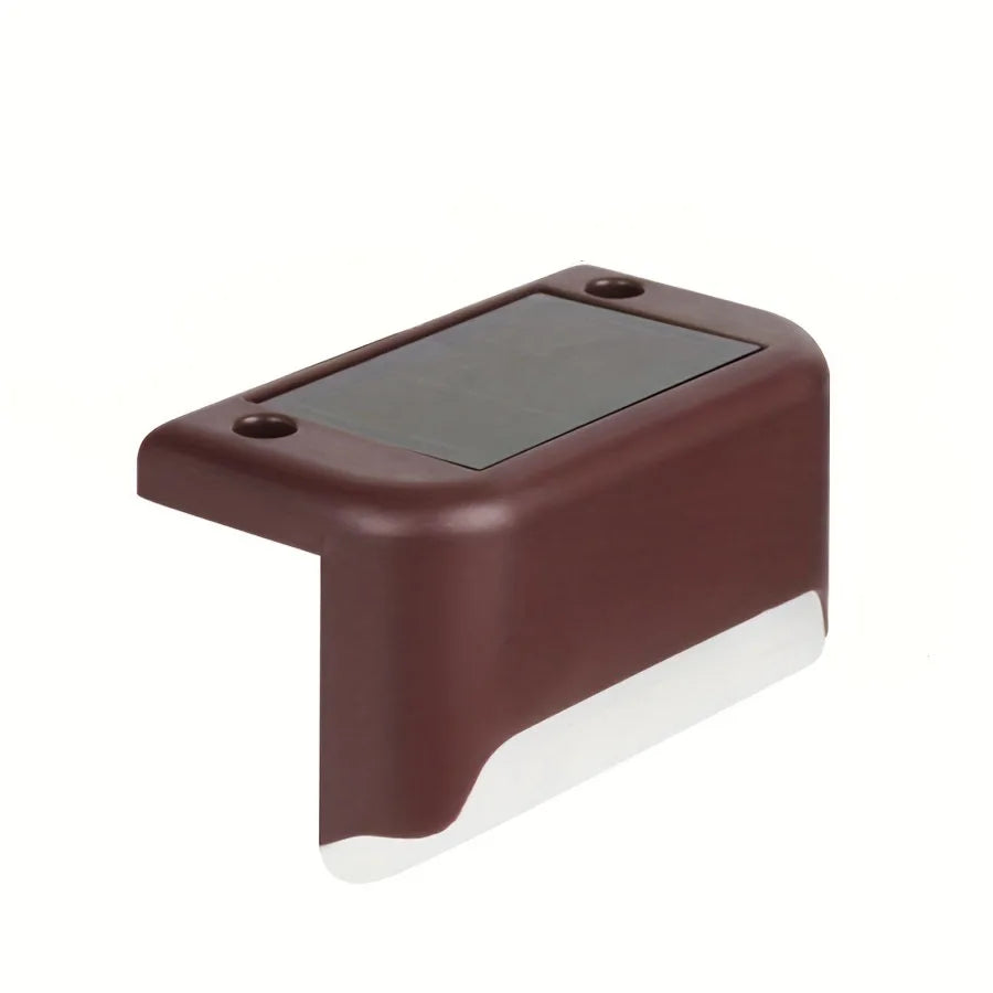 4PCs Of Solar Step Warm Light Railing Fence Lamp Outdoor Garden Light Stair Wall Decorative Control Waterproof For Parks Bridges