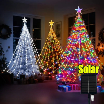 LED Outdoor Christmas Tree Decorations Lights USB 2/3M Waterproof Fairy String Lights 8 Modes Indoor Yard Wedding Party Lighting