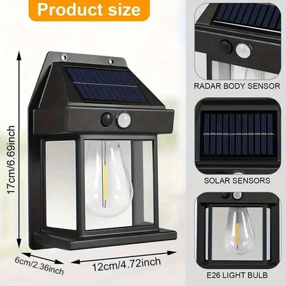 Powerful Outdoor Solar Lamp Garden Solar Powered light with Motion Sensor Waterproof Led Lighting External Decoration Warm White