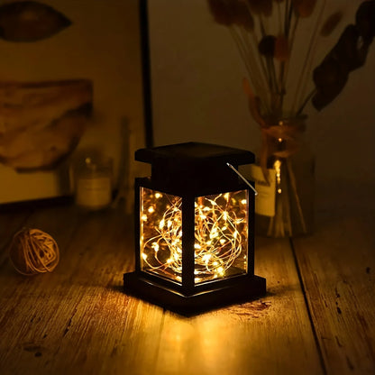 1/2PCS Solar Camping Handheld Lantern, Flashing Flame-free LED Light, Garden Outdoor Hanging Decoration, Warm White Light/RGB