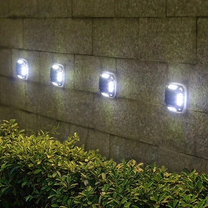 4PCS Solar Dock Lights 8LEDs Deck Driveway Light Outdoor Waterproof Wireless for Path Warning Garden Walkway Sidewalk Steps Deco