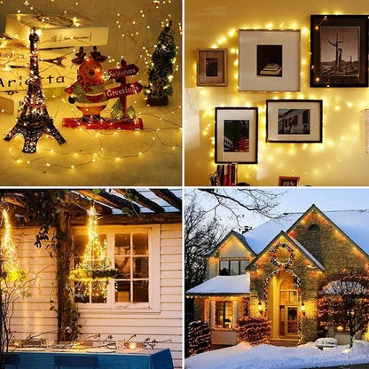 LED String Lights Copper Wire Fairy Lights Outdoor Waterproof USB Garland Lamp Christmas Wedding Party Decoration  String Lamp