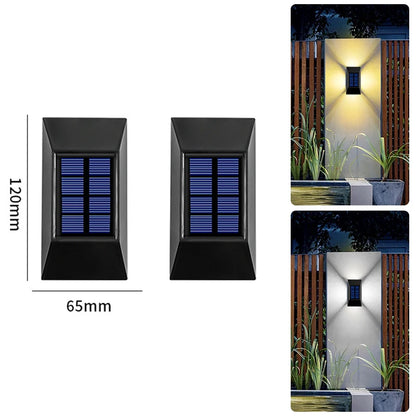 1/2//6pcs  LED Solar Wall Lamp Garden Outdoor Waterproof Four Sides Glowing Light Staircase Balcony Lighting Solar Wall Lights
