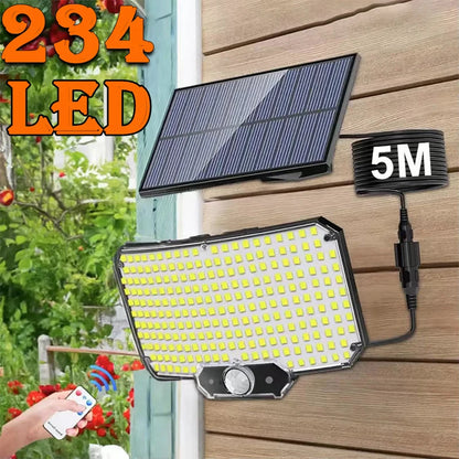 Solar Light Outdoor Super Bright Motion Sensor Solar Strong Power LED Garden Wall Lamp IP65 Waterproof 3 Working Mode