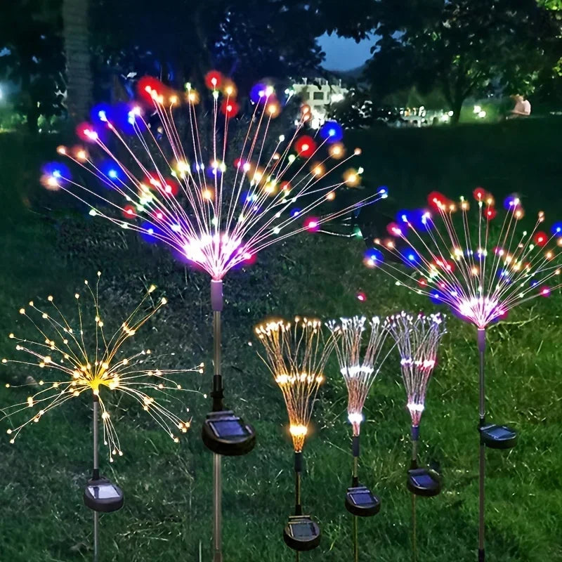 1 Pack Solar Fireworks Lights Outdoor,Holiday Lighting Firework Lights for Garden Patio,Wedding,Wall Decor Party Lights
