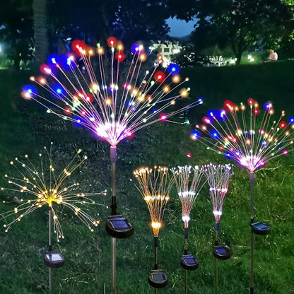 1 Pack Solar Fireworks Lights Outdoor,Holiday Lighting Firework Lights for Garden Patio,Wedding,Wall Decor Party Lights